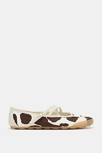 ANIMAL PRINT STRAPPY BALLET FLATS