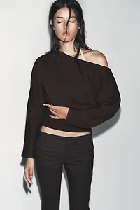 ASYMMETRIC COTTON SWEATSHIRT