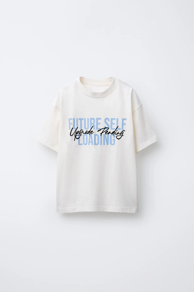 VARSITY TEXT AND LABEL T-SHIRT