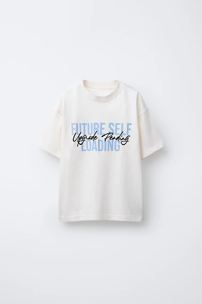 VARSITY TEXT AND LABEL T-SHIRT