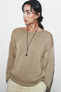 PULL EN MAILLE COL BATEAU