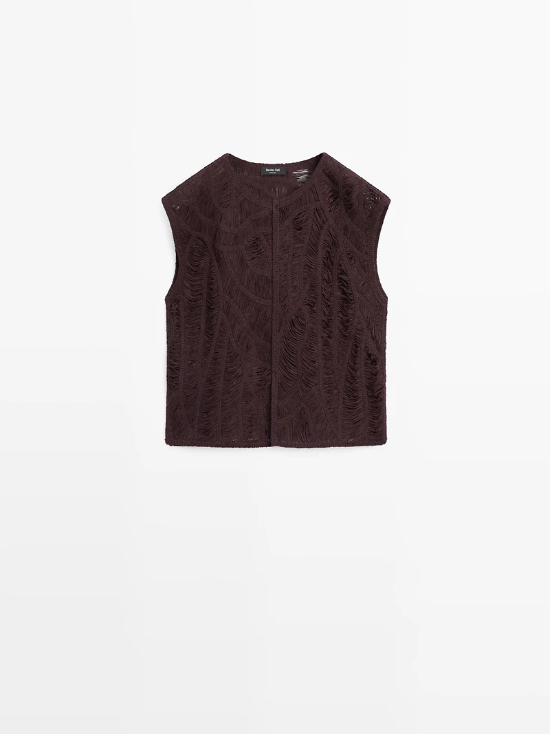 Crochet knit vest