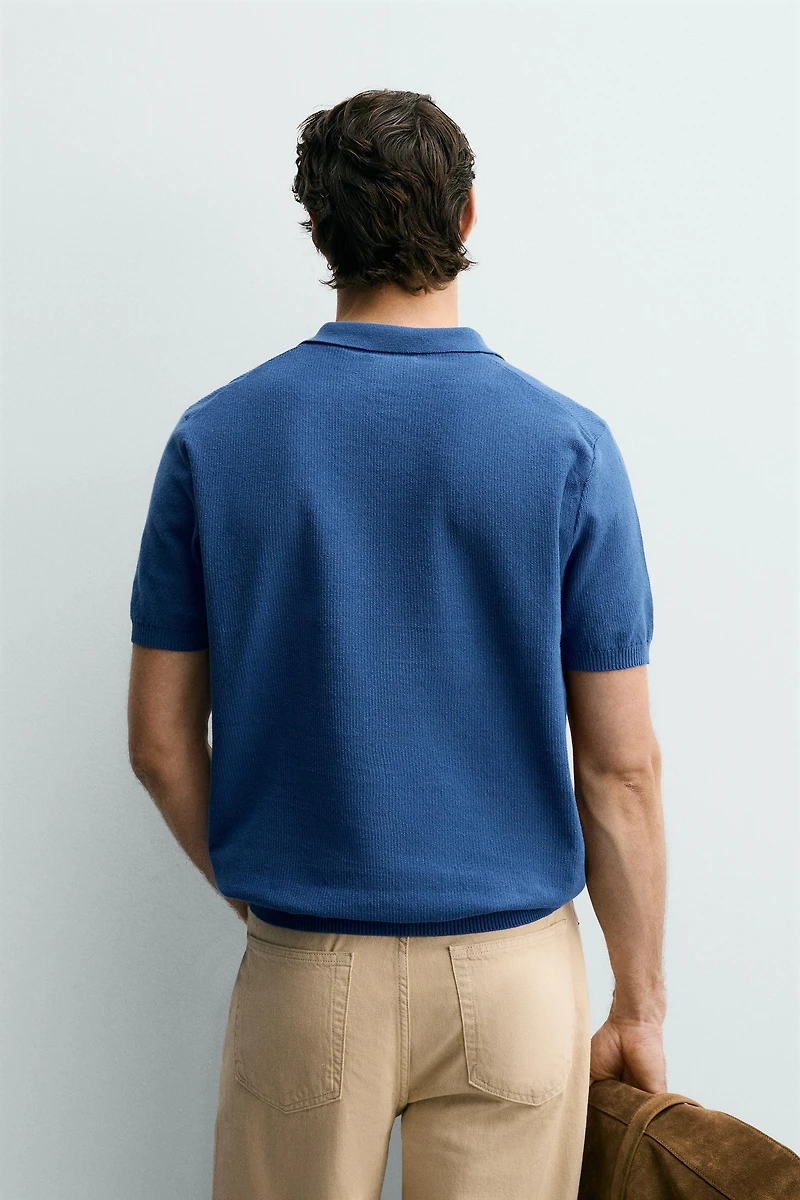 REGULAR FIT TEXTURED KNIT POLO