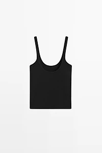 Strappy cotton blend top