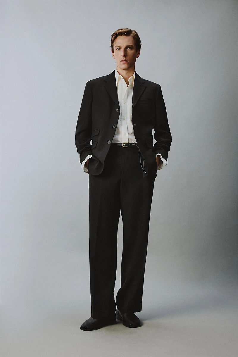 RELAXED FIT VISCOSE - LINEN SUIT JACKET