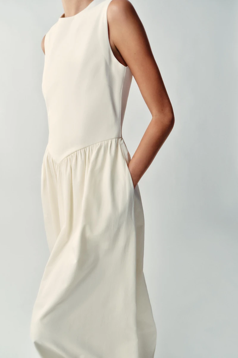 COMBINATION MIDI DRESS