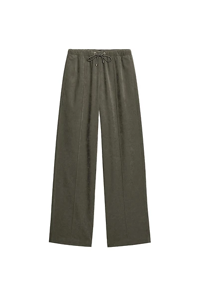 WIDE LEG ELASTIC WAIST PANTS