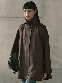 Long parka with pocket details