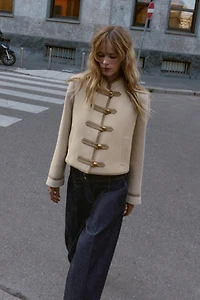 FROG FASTENER SHOULDER PAD JACKET