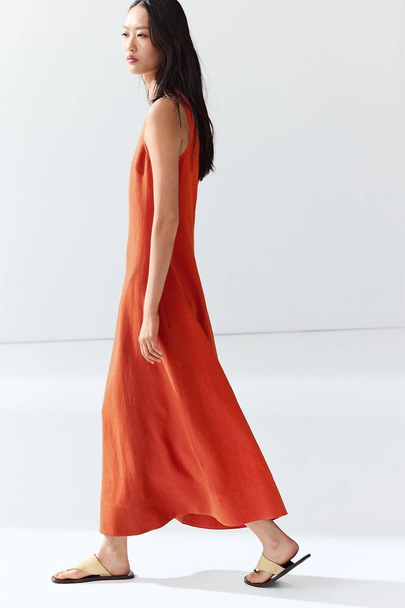 100% linen halter dress