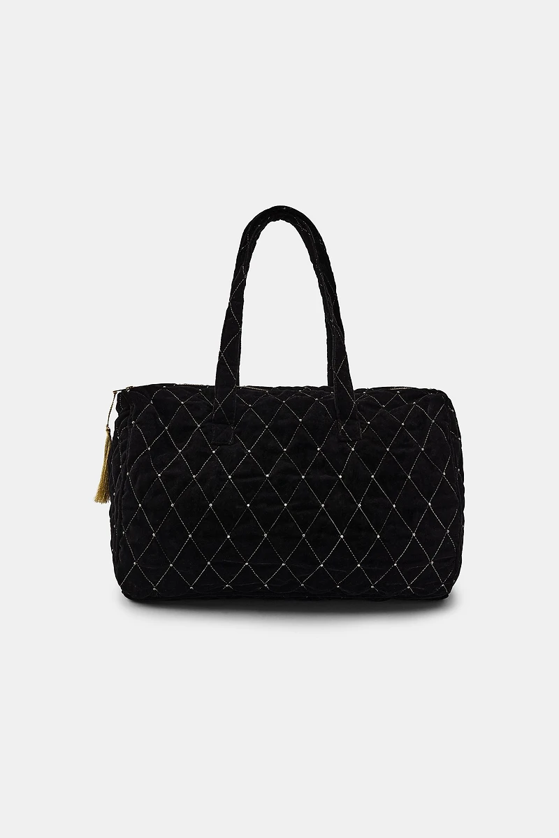 SHINY QUILTED VELVET BAG