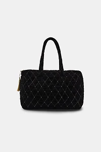 SHINY QUILTED VELVET BAG