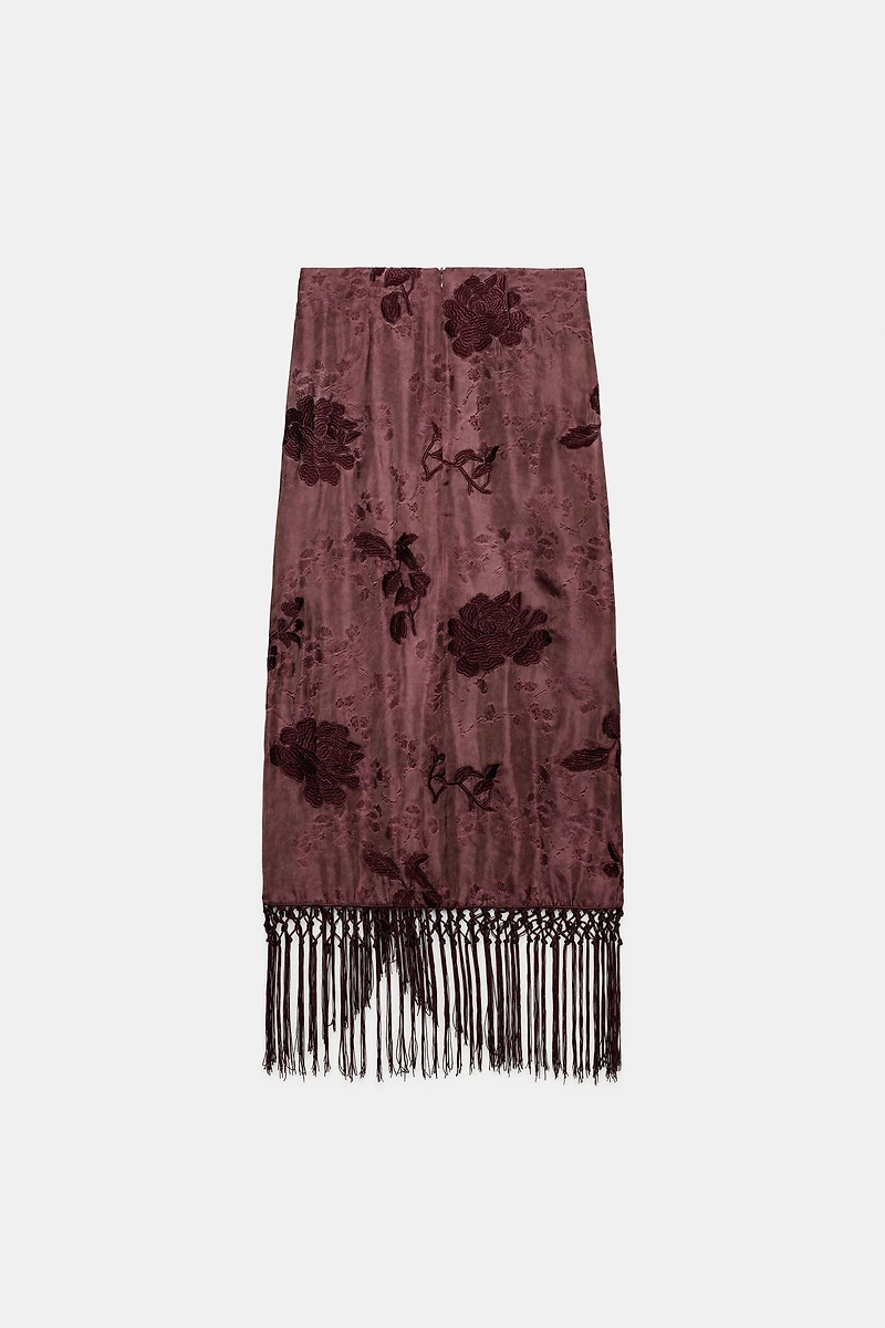 JUPE PARÉO BRODERIES FRANGES