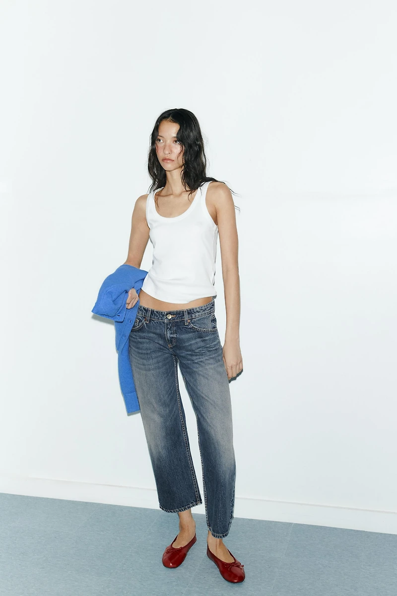 TRF MID-RISE CROPPED JEANS
