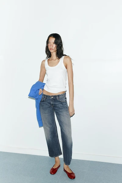 TRF MID-RISE CROPPED JEANS