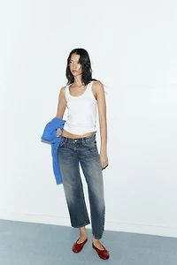 TRF MID-RISE CROPPED JEANS