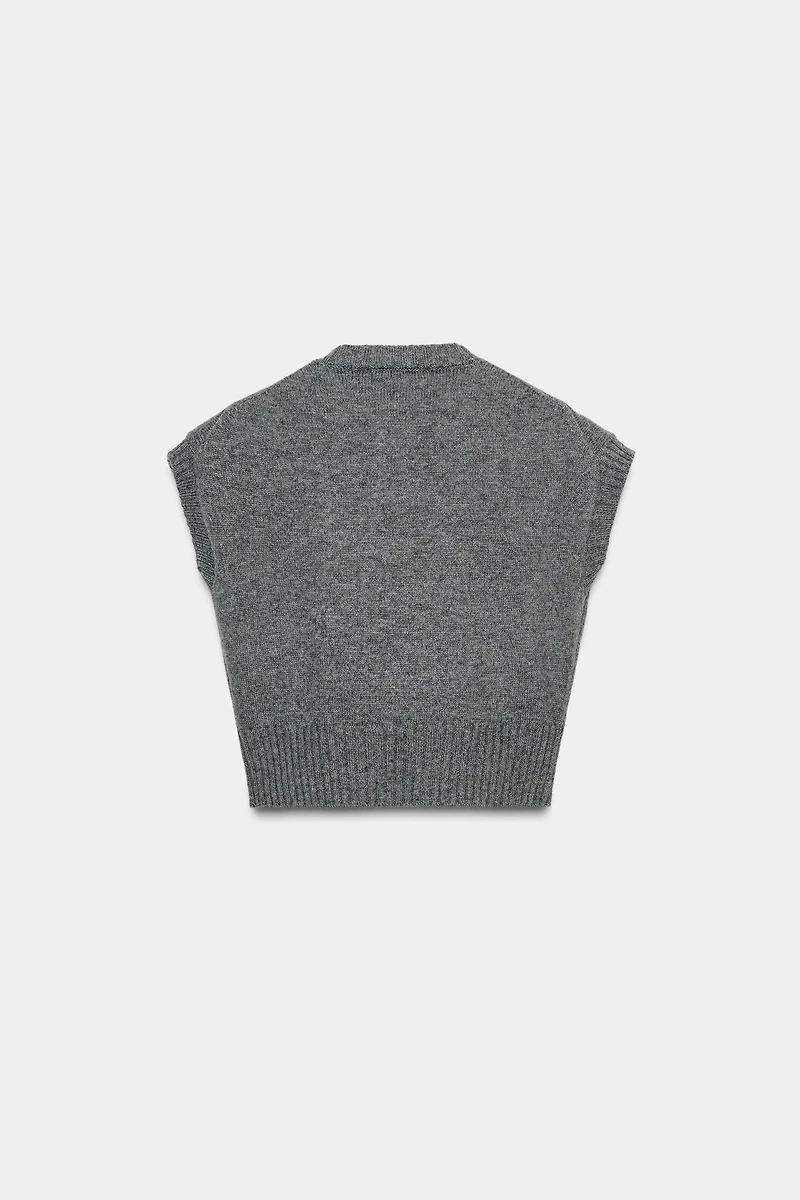 LINED BUTTON KNIT VEST