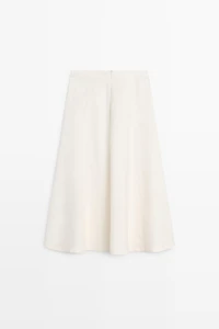 Flowing 100% linen midi skirt