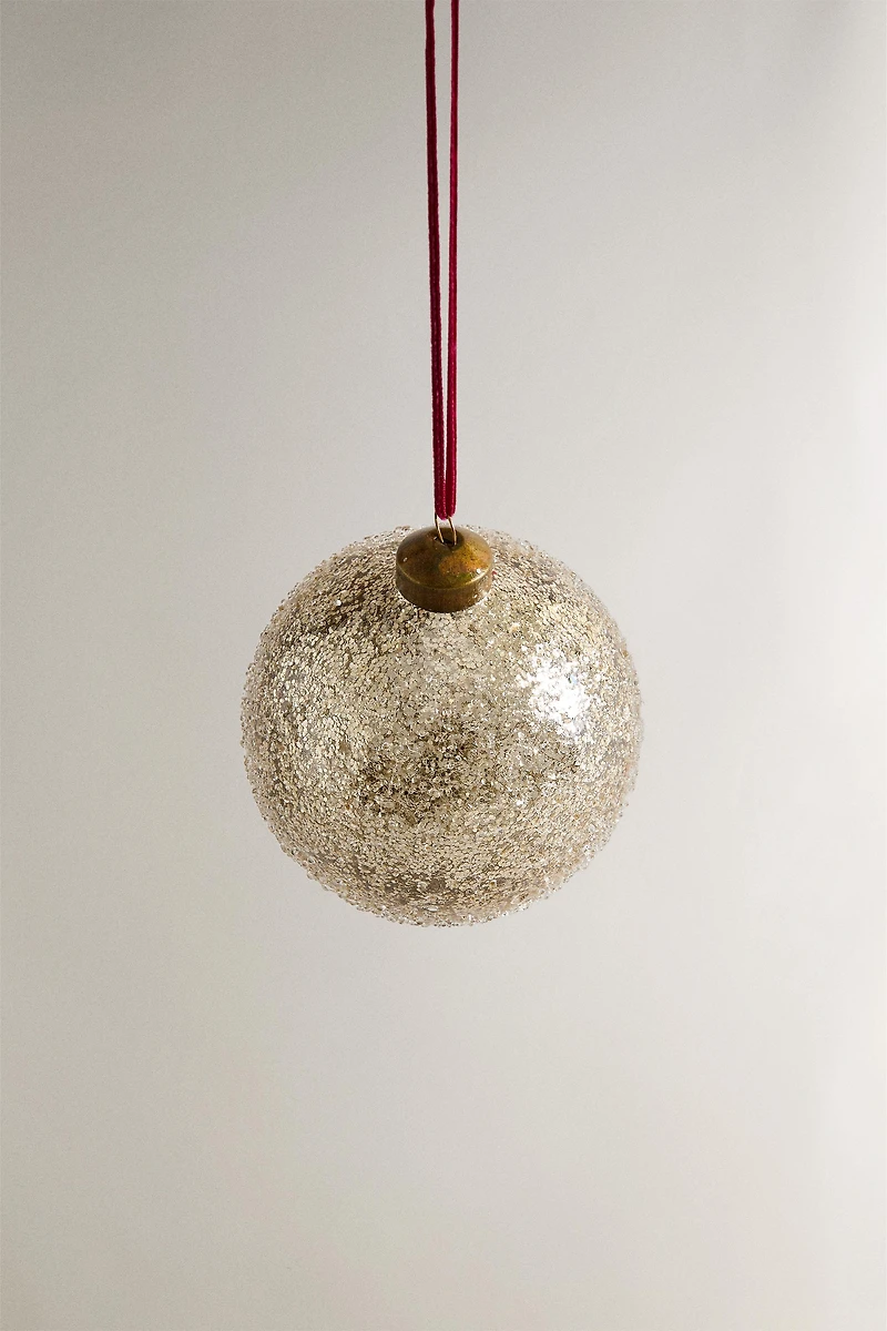 GLITTERY BALL CHRISTMAS TREE ORNAMENT