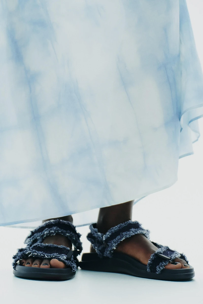 SANDALES PLATEFORMES EN DENIM