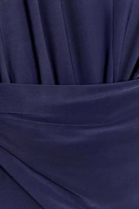 LONG DRAPED SHOULDER PAD JUMPSUIT