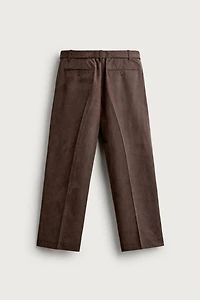 BELTED RELAXED-FIT FLOWY PANTS