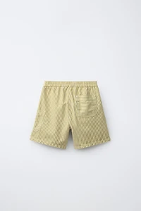 STRIPED COTTON LINEN SHORTS