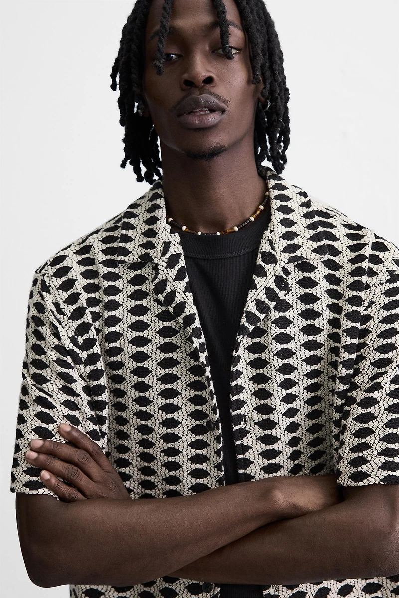 CHEMISE JACQUARD CONTRASTÉE