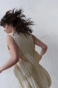 GATHERED BALLOON DRESS