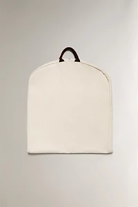 TRAVEL GARMENT BAG WITH LEATHER DETAIL