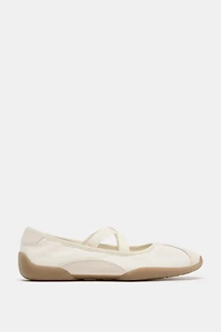 SPORTY BALLET FLATS WITH ELASTIC STRAPS