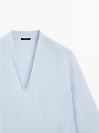 100% linen long sleeve shirt
