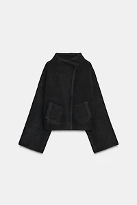 WRAP KNIT BOMBER JACKET
