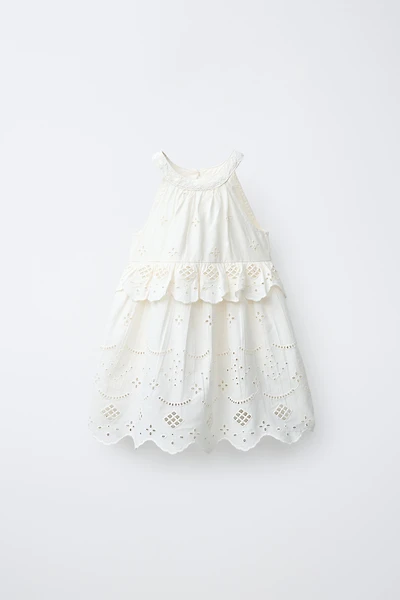 EMBROIDERED HALTER NECK DRESS