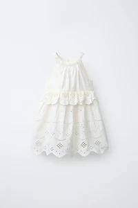 EMBROIDERED HALTER NECK DRESS
