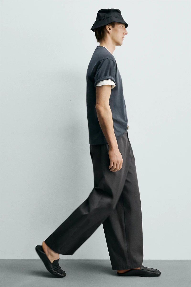 CROPPED WIDE FIT PANTS
