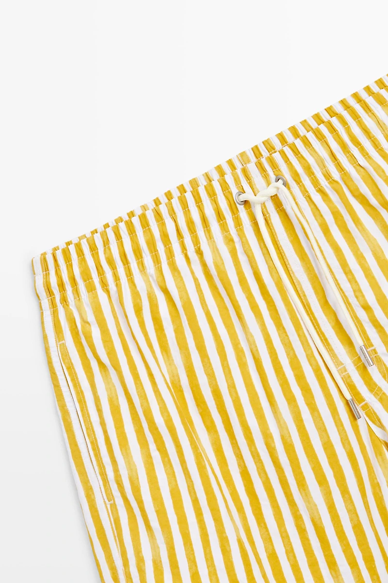 Striped printed swimming trunks
