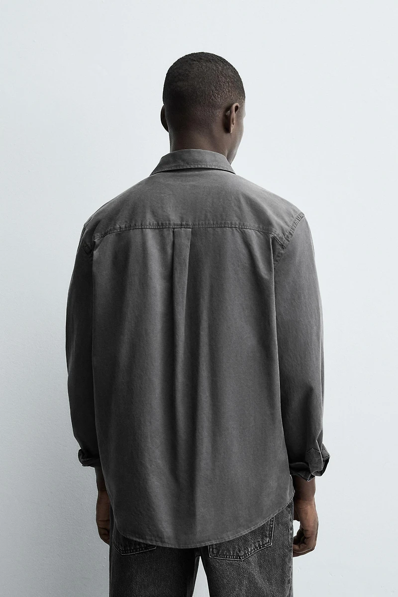 WASHED TWILL TEXTURED SHIRT