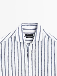 Regular fit striped linen shirt