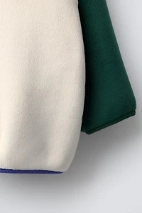 COLOR BLOCK LABEL POLAR FLEECE SWEATSHIRT