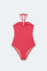 LIMITED EDITION GINGHAM HALTER SWIMSUIT