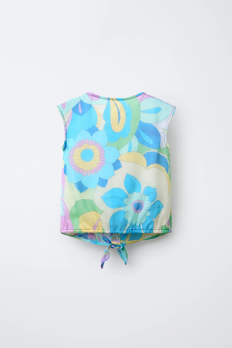 CHEMISE IMPRIMÉE À NŒUD