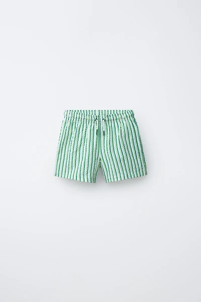 6-14 ANS/ SHORT DE BAIN SEERSUCKER À RAYURES