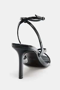 LEATHER HEELED SANDALS