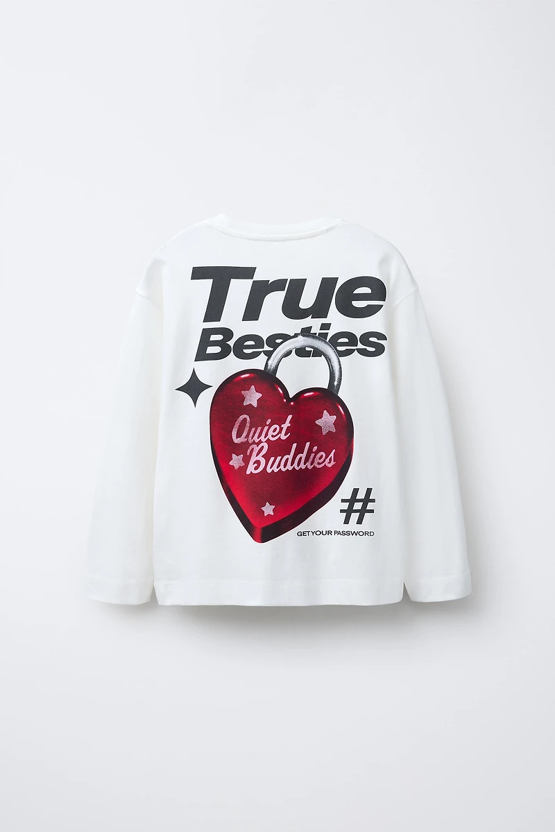 HEART PADLOCK PRINT T-SHIRT