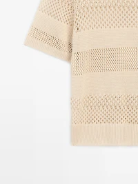 Short sleeve cutwork top