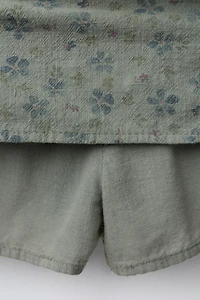 TEXTURED FLORAL SKORT