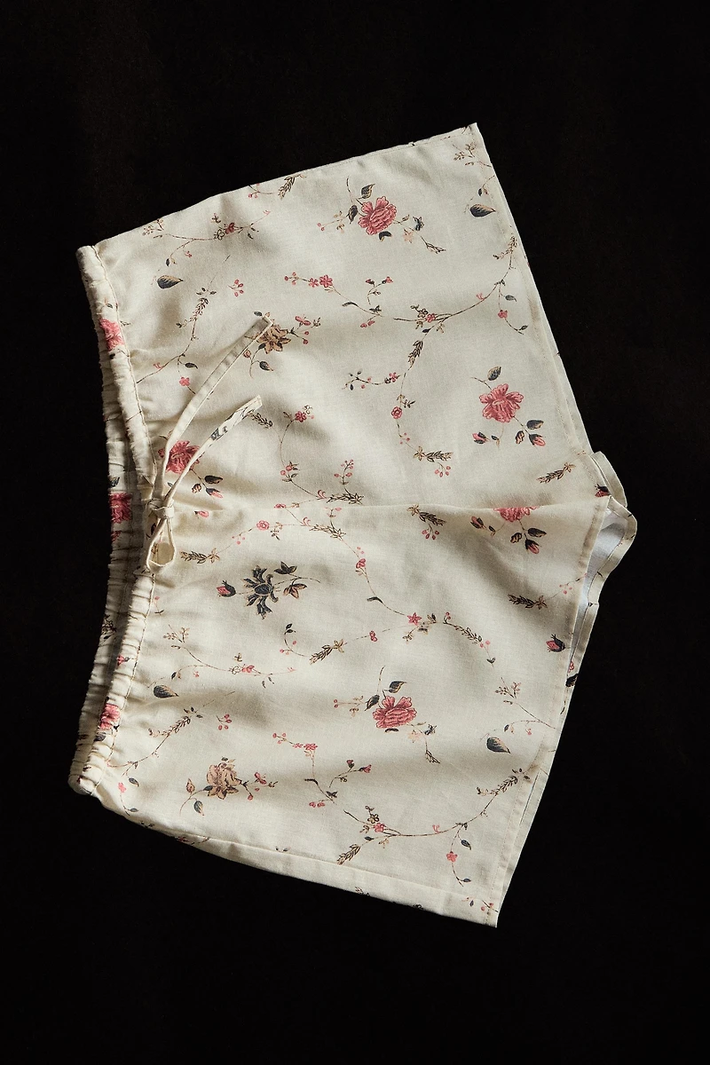 COTTON LINEN FLORAL SHORTS | KATHARINE POLE