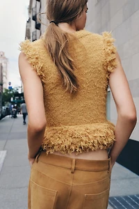 TOP EN MAILLE EFFET FOURRURE