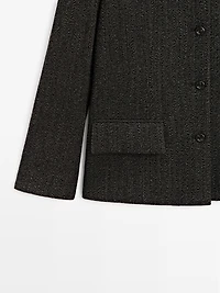 Herringbone wool blend blazer
